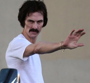 A disheveled Matthew McConaughey gets arrested in scenes for 'The Dallas Buyers Club' in New Orleans